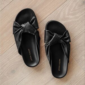 JENNI KAYNE Leather Knot Sandal - BLACK